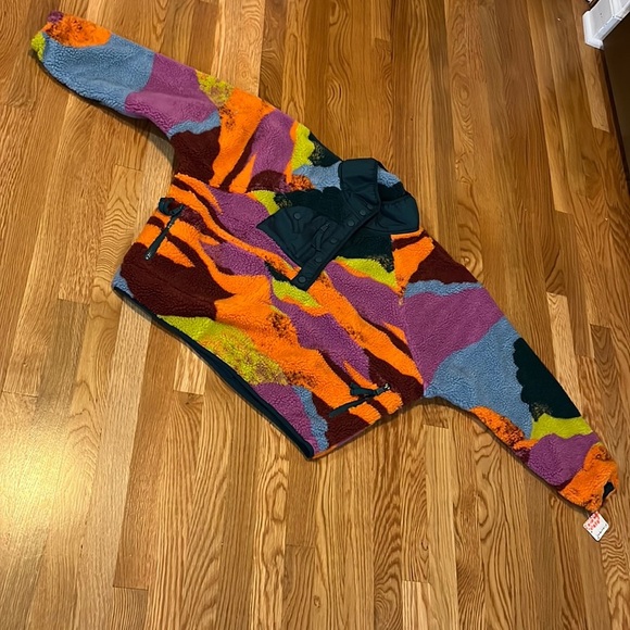 Free People Hit the Slopes Printed Color Block Jacket Size Large NWT - Picture 7 of 16